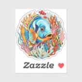 Tropical Fish Colorful Summer Vibes Aufkleber (Blatt)