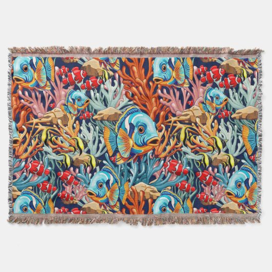Tropical Fish Colorful Summer Vibes Decke (Vorderseite)