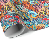 Tropical Fish Colorful Summer Vibes Geschenkpapier (Rolleneckpunkt)