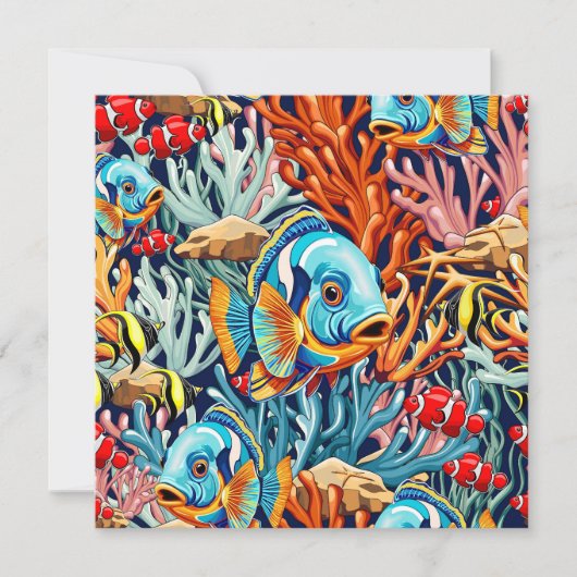 Tropical Fish Colorful Summer Vibes Karte (Vorderseite)