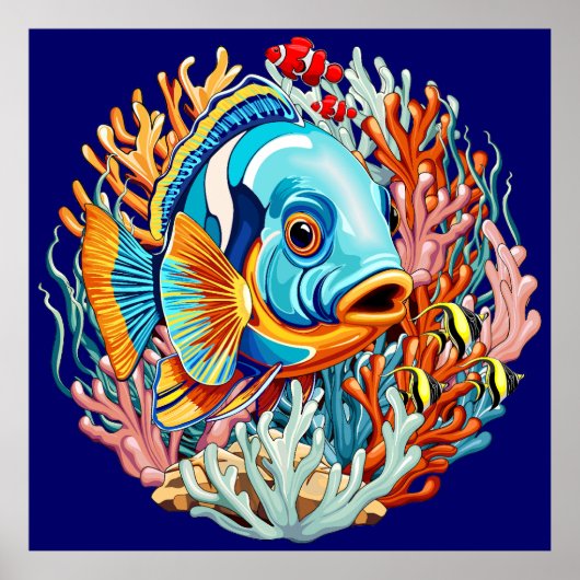 Tropical Fish Colorful Summer Vibes Poster (Vorne)