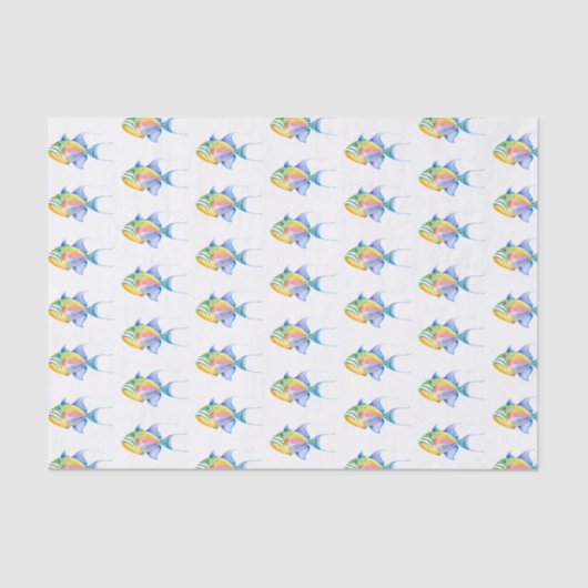Tropical Fish Decorative Tissue Paper Pattern Seidenpapier (Vorderseite)