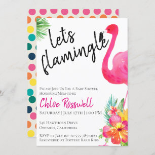 Tropical Flamingle Baby Shower Einladung