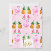 Tropical Flamingo 2. Geburtstag Einladung (Rückseite)