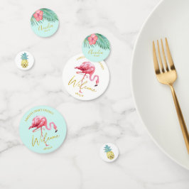 Tropical Flamingo Ananas Sweet 16 Welcome ID922 Konfetti