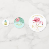 Tropical Flamingo Ananas Sweet 16 Welcome ID922 Konfetti (Vorderseiten)