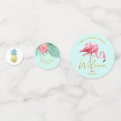 Tropical Flamingo Ananas Sweet 16 Welcome ID922 Konfetti (Rückseiten)