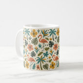 Tropical Flamingo and Palm Tree Pattern Kaffeetasse (Vorderseite Links)