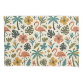 Tropical Flamingo and Palm Tree Pattern Kissenbezug (Vorderseite-Links)