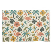 Tropical Flamingo and Palm Tree Pattern Kissenbezug (Vorderseite-Rechts)