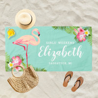 Tropical Flamingo Aqua Girls Individuelle Name