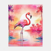 Tropical Flamingo Art Fleecedecke (Vorderseite)
