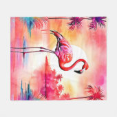 Tropical Flamingo Art Fleecedecke (Vorderseite (Horizontal))