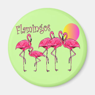 Tropical Flamingo Art Geschenke Magnet