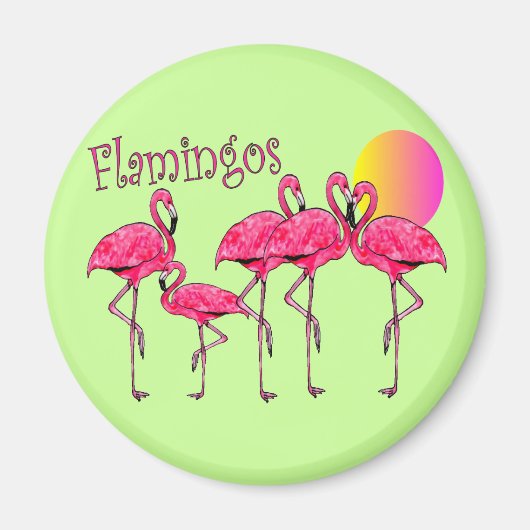 Tropical Flamingo Art Geschenke Magnet (Vorne)