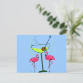 Tropical Flamingo Art Geschenke Postkarte (Stehend Vorderseite)