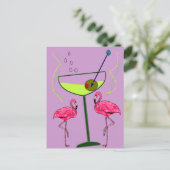 Tropical Flamingo Art Geschenke Postkarte (Stehend Vorderseite)