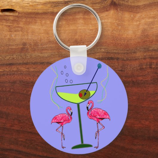 Tropical Flamingo Art Geschenke Schlüsselanhänger (Vorderseite)