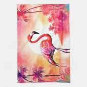 Tropical Flamingo Art Geschirrtuch (Vertikal)