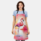 Tropical Flamingo Art Schürze (Getragen)