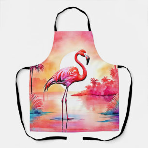 Tropical Flamingo Art Schürze