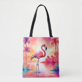 Tropical Flamingo Art Tasche (Vorderseite)
