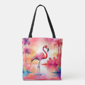 Tropical Flamingo Art Tasche (Rückseite)