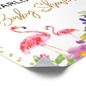 Tropical Flamingo Baby Dusche Begrüßungszeichen So Poster (Ecke)