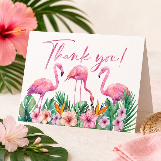 Tropical Flamingo Baby Dusche Danke Karte