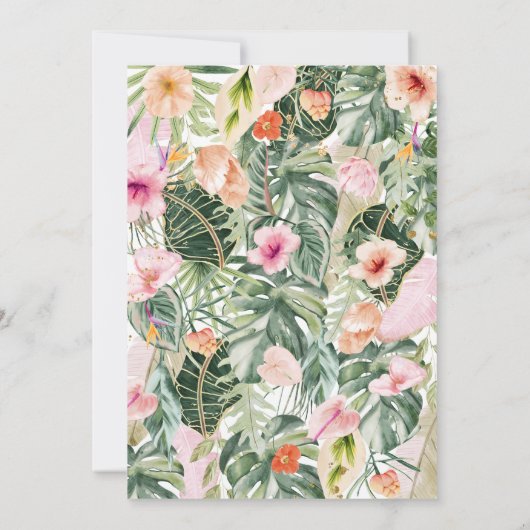 Tropical Flamingo Baby Dusche Einladung (Rückseite)