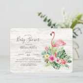 Tropical Flamingo Baby Dusche Einladung (Stehend Vorderseite)