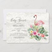 Tropical Flamingo Baby Dusche Einladung (Vorderseite)