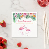 Tropical Flamingo Baby Dusche Napkin mit Namen Serviette (Beispiel)