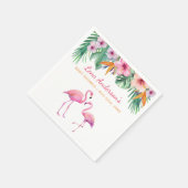 Tropical Flamingo Baby Dusche Napkin mit Namen Serviette (Ecke)
