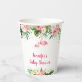 Tropical Flamingo Baby Dusche Pappbecher (Vorderseite)