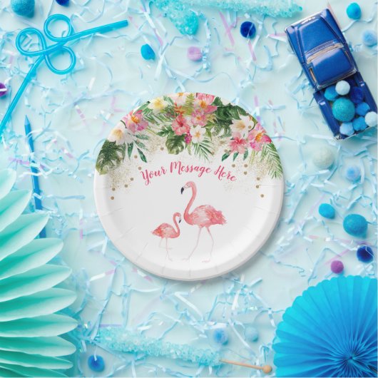 Tropical Flamingo Baby Dusche Pappteller (Party)