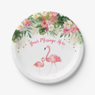 Tropical Flamingo Baby Dusche Pappteller