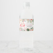 Tropical Flamingo Baby Dusche Wasserflaschenetikett (Vorderseite)