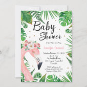 Tropical Flamingo Baby Shower Einladung (Vorderseite)