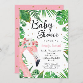 Tropical Flamingo Baby Shower Einladung
