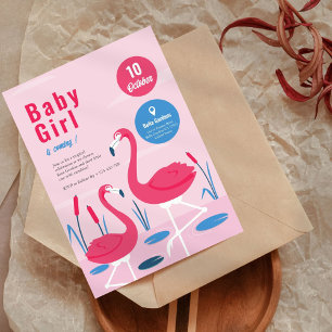 Tropical Flamingo Baby Shower Einladung