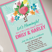 Tropical Flamingo Baby Shower Einladung