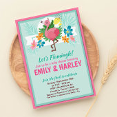 Tropical Flamingo Baby Shower Einladung