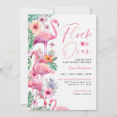 Tropical Flamingo Baby Shower Einladung (Vorderseite)