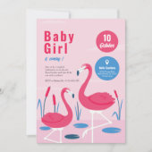 Tropical Flamingo Baby Shower Einladung (Vorderseite)