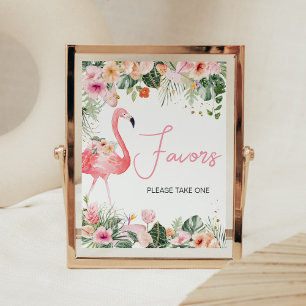 Tropical Flamingo Baby Shower Favoriten Poster