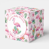 Tropical Flamingo Baby Shower Gefallen Geschenkbox Geschenkschachtel (Rückseite)