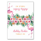 Tropical Flamingo Baby Shower Guest Table Card Tischnummer (Vorderseite)