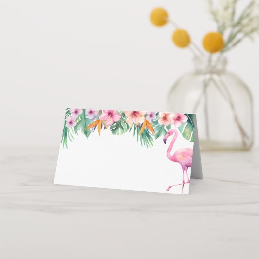 Tropical Flamingo Baby Shower Platzkarten - Leere (Vorderseite)