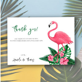 Tropical Flamingo Baby Shower - vielen Dank Dankeskarte